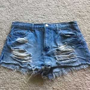 Forever 21 wripped high waisted shorts